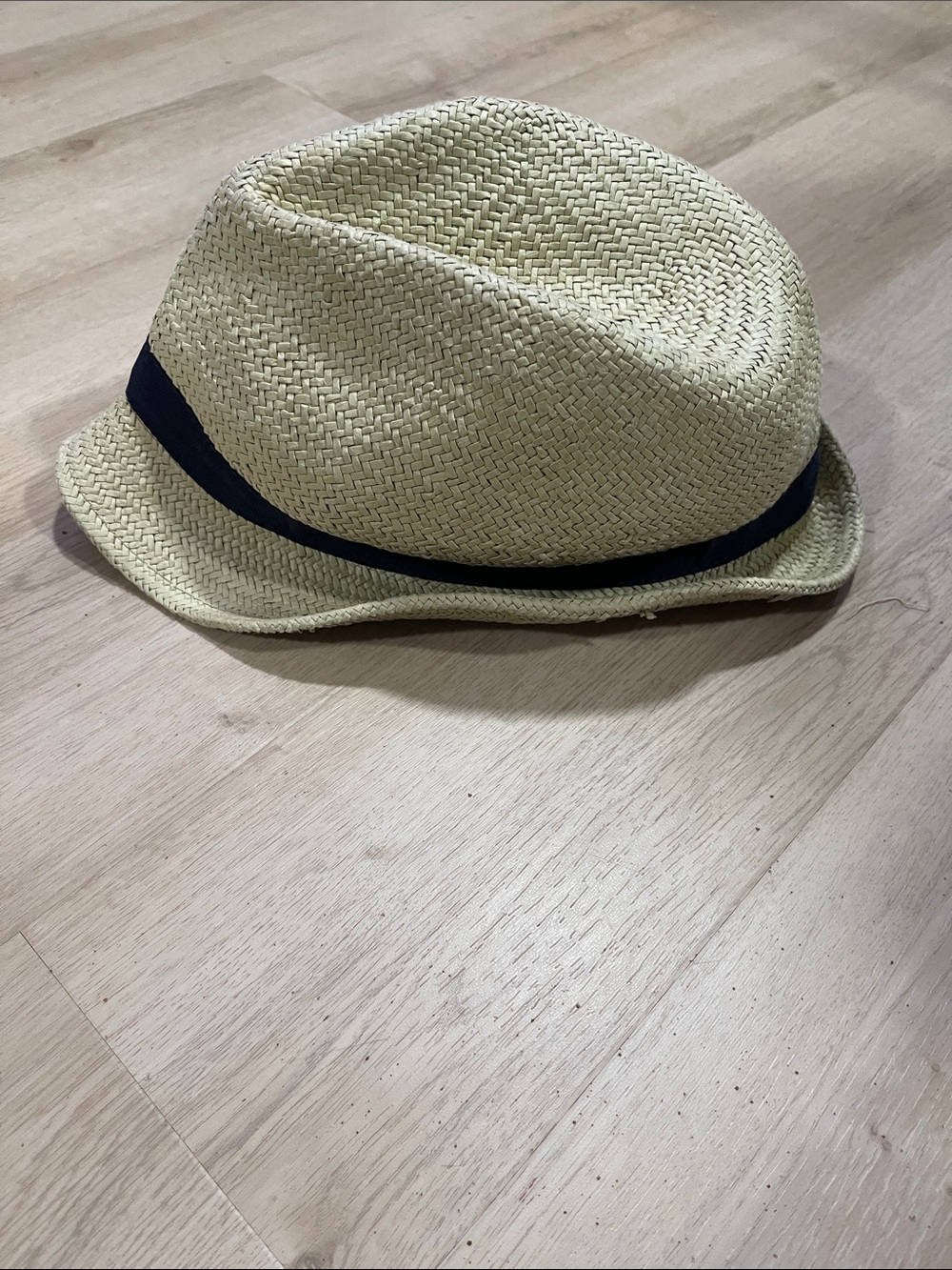 Banana Republic Straw Trilby Hat with Black Band